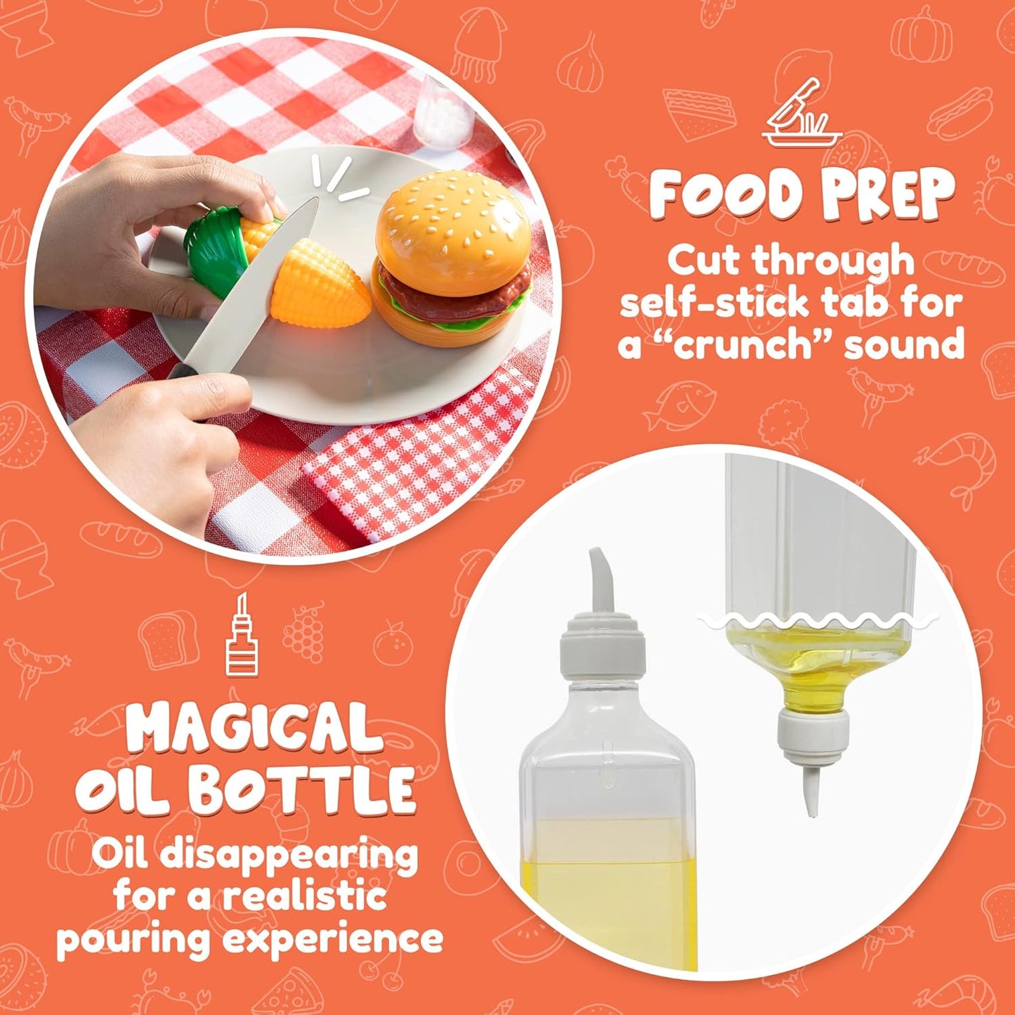 JOYIN BBQ Play Grill Set - Interactive Cooking Toy for Kids with Light & Sound | Perfect Birthday Gift for Ages 2-4