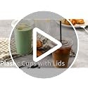 Fit Meal Prep 200 Pack 16 oz Plastic Iced Coffee Cups with Flat Lids