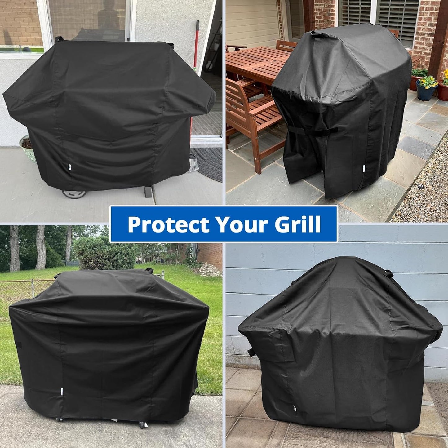 SunPatio BBQ Grill Cover - 52 Inch Waterproof & Durable Gas Barbecue Cover for Weber Spirit | Charbroil & Kenmore Grills