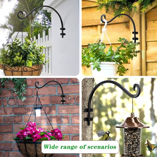 Heavy-Duty 12 Inch Hanging Basket Hook by [Brand Name] - Ideal for Bird Feeders & Wind Chimes | 2-Pack