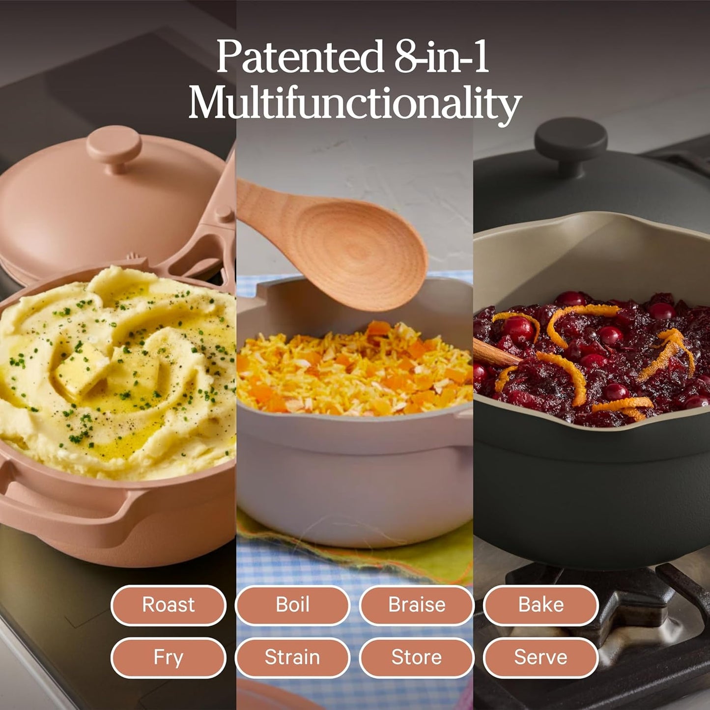 Our Place Mini Perfect Pot - 2.5 Qt Ceramic Cookware with Lid & Spatula | PFAS-Free Nonstick, Induction & Oven-Safe Up to 450°F