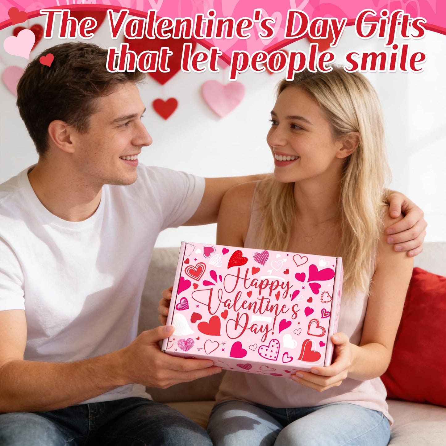 10 Pcs Valentine's Day Basket Gifts for Her, Valentine Gift Stuffers with 16 oz Glass Cup, Socks, Hair Clip, Candle, Heart Bath Salts Bottle Birthday Gift Set for Mom Wife Daughter Teen Girlfriend