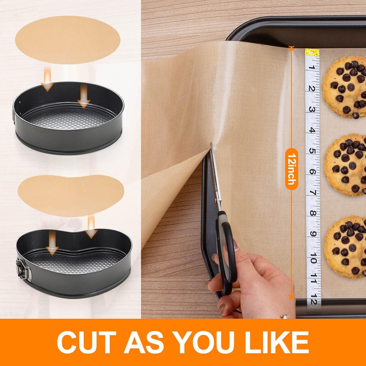 Skiennix Silicone Baking Mat Roll - 12" x 10FT Non-Stick, Heat-Resistant & Reusable Pastry Mat