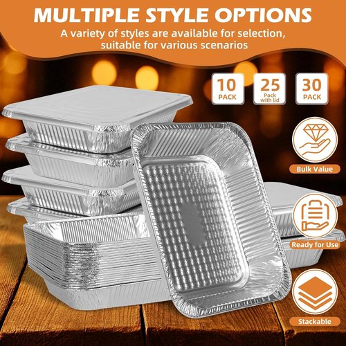 Findful Aluminum Pans | Heavy-Duty 9x13 Foil Trays for Cooking, Baking & Storing - 30 Pack, Leak-Proof & Oven-Safe