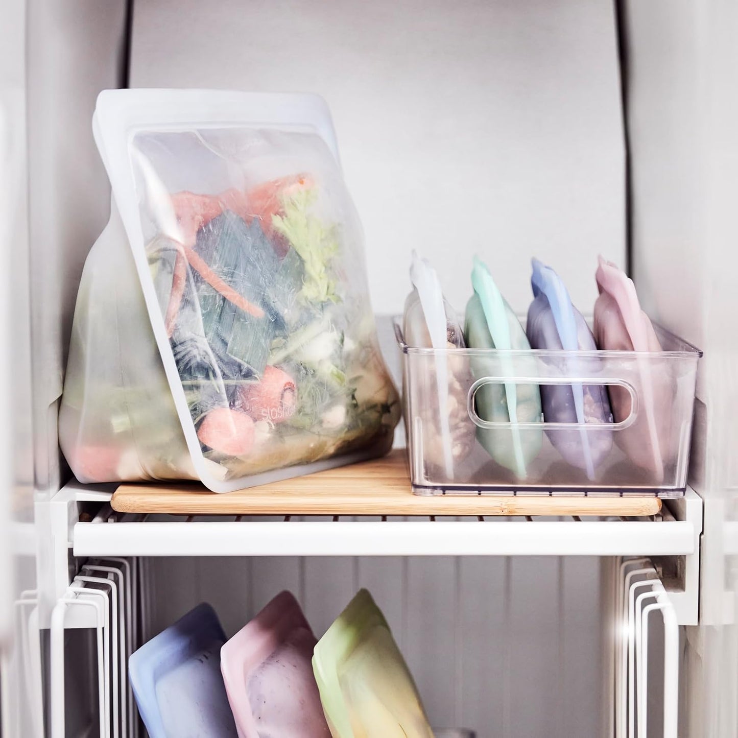 Stasher Silicone Reusable Storage Bag - Stand-Up Mega Bag, Eco-Friendly 104 oz Clear Food Storage Solution | Microwave & Oven Safe