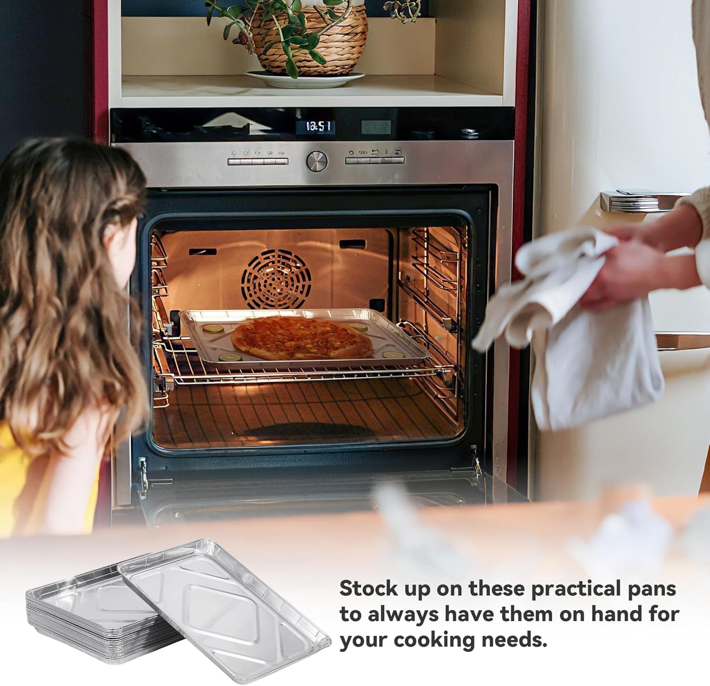 Aluminum Foil Pans - Disposable 1/2 Size Cookie & Cake Trays | 17x13 Inch (20 Pack) for Baking & Grilling