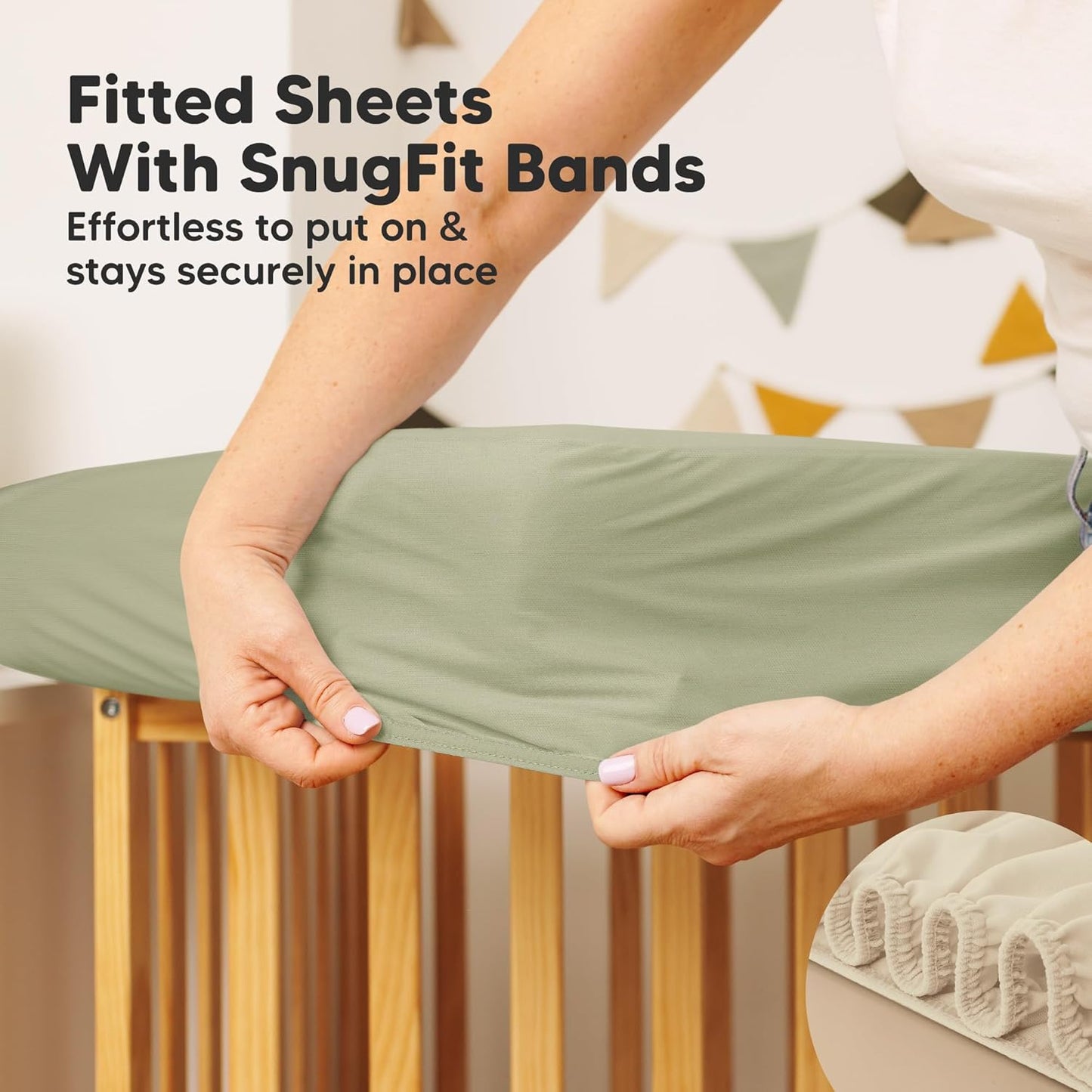 Skiennix Waterproof Crib Mattress Protector Cover - Soft Quilted Cotton Pad, 52" x 28", Machine Washable, 2-Pack