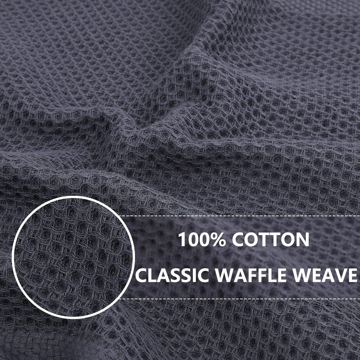 Homaxy 100% Cotton Waffle Weave Kitchen Dish Towels, Ultra Soft Absorbent Quick Drying Cleaning Towel, 13 x 28 Inches, 12-Pack, Mixed Color