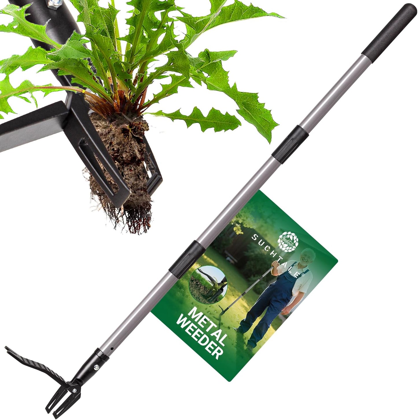 Suchtale Metal Weeder - Heavy-Duty Stand-Up Weed Puller Tool with Long Handle & Upgraded Pincer Claw