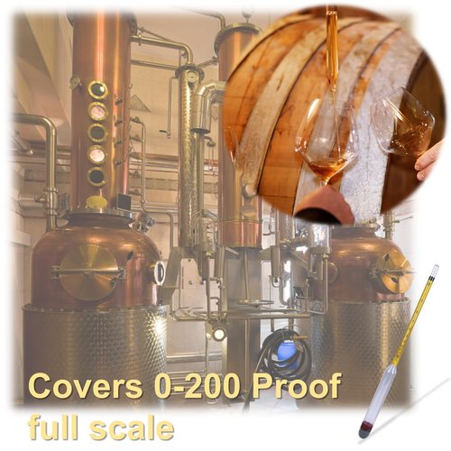 Busieea 5Pcs Hydrometer Alcohol 0-200 Proof Tralle - Accurate, Easy-to-Use Alcohol Tester for Moonshine Distilling, Home Brewing & Liquor | Alcoholmeter for All Skill Levels
