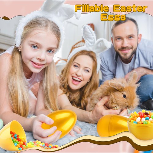 12 Pcs 6 Inch/ 8 Inch Golden Easter Eggs Plastic Jumbo Fillable Easter Eggs for Egg Hunt Game Easter Party Favors Decoration (Golden-6 Inch)