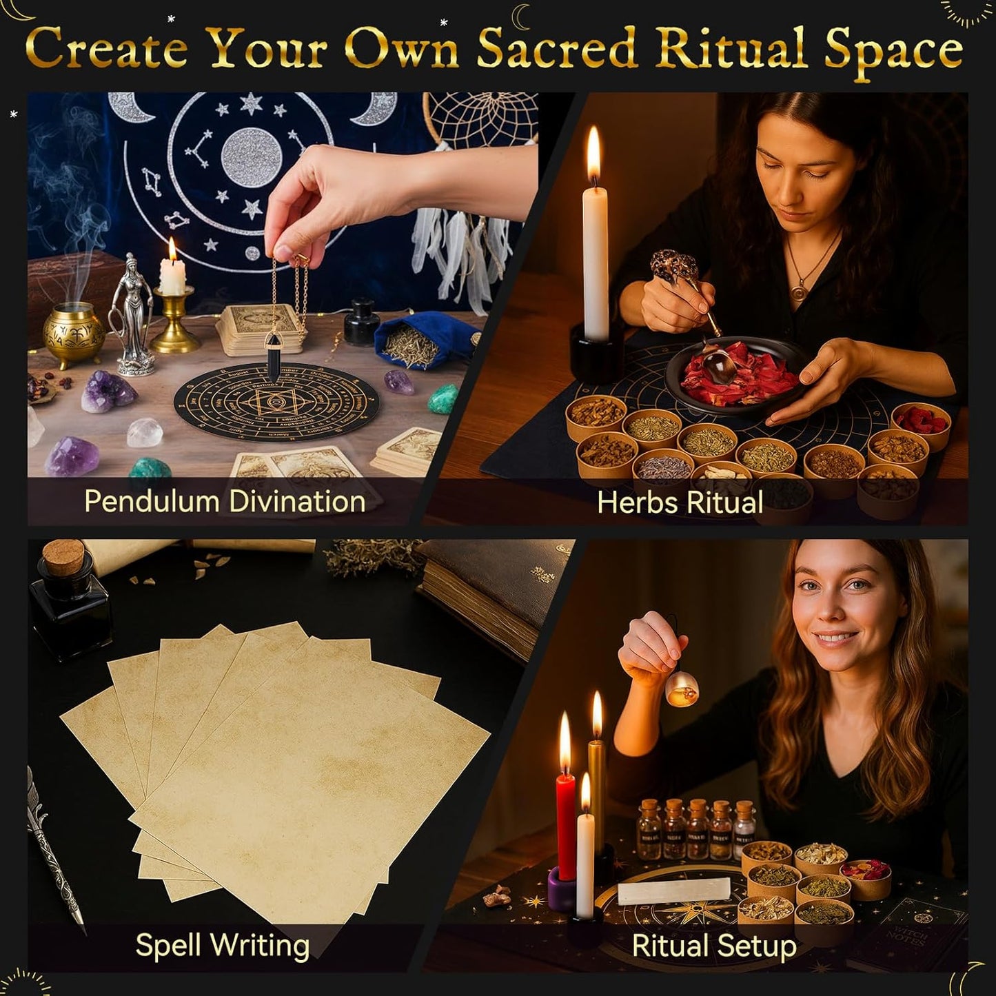Skiennix Magical Witchcraft Advent Calendar - Healing Crystals, Herbs & Candles | Perfect Gift for Women & Teens