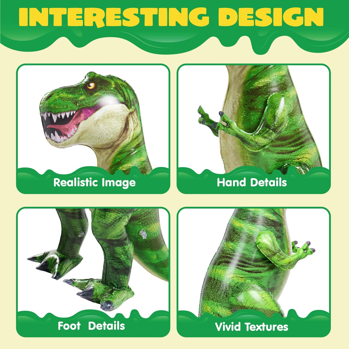 JOYIN 30”T.rex Dinosaur Inflatable, Tyrannosaurus Rex Inflatable Dinosaur Toy for Party Decorations, Birthday Party Gift for Kids and Adults