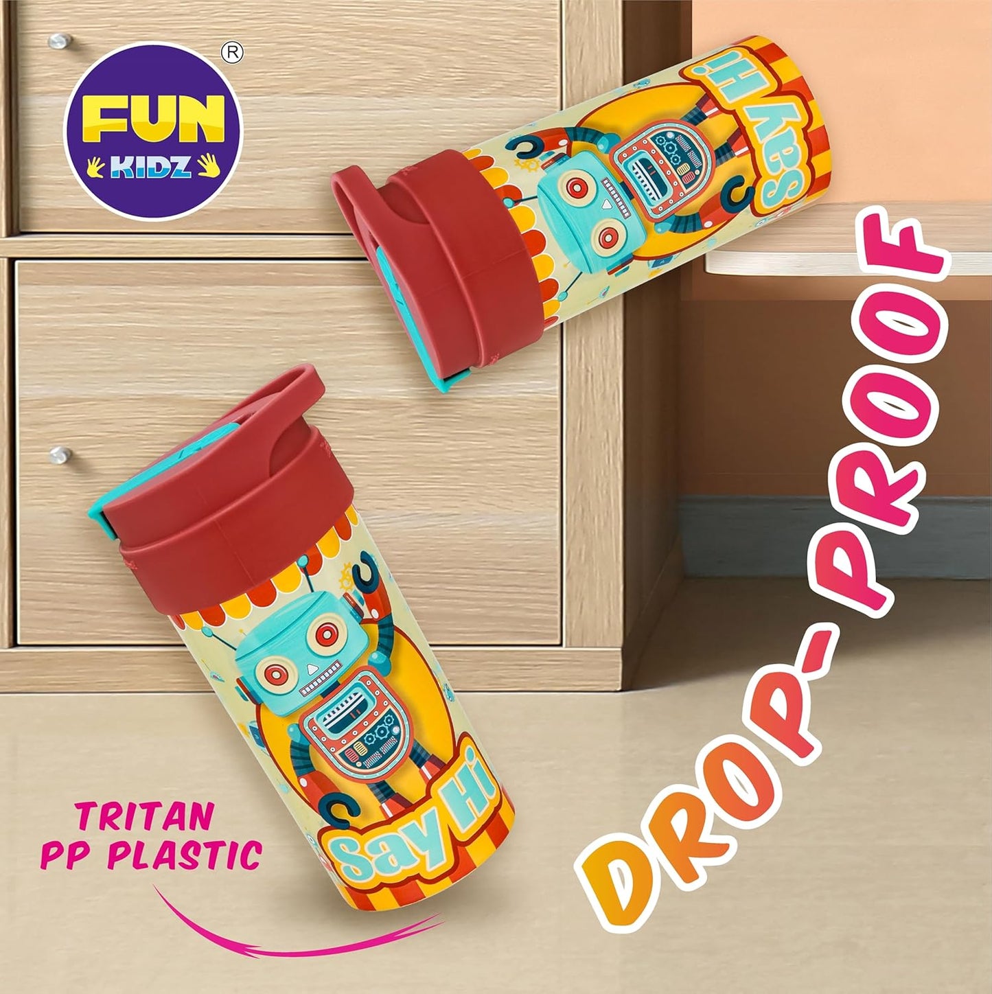 Skiennix 17oz Kids Water Bottle - Leak Proof Toddler Cup with Spout Cover & Carry Handle | BPA-Free, Dishwasher Safe