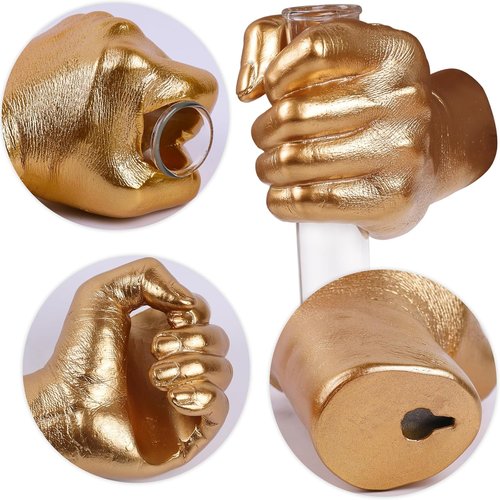 Gold Wall Sculptures - Unique Hand Vases Home Decor | Modern Eclectic Wall Art & Hanging Decor