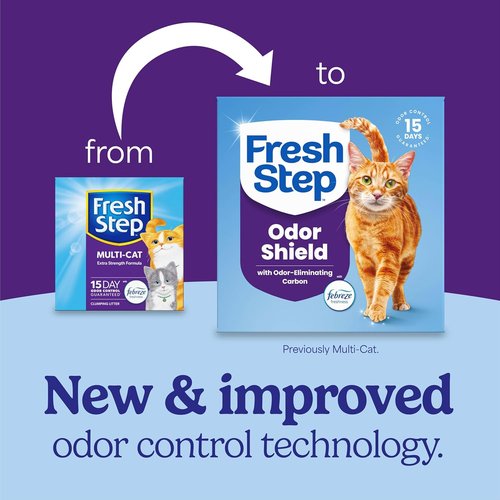 Fresh Step Clumping Cat Litter - Multi-Cat Odor Control with Activated Charcoal, 14 lb