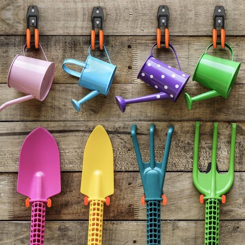 HUPBIPY Heavy Duty Garage Hooks - J Shaped Wall Mounted Storage System for Tools & Bikes | 4 Pack