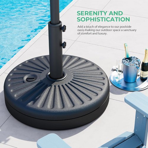 JEAREY Patio Umbrella Stand - 81.5lb Max Capacity Heavy Duty Water-Filled Base | Black