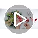 Naplings 42pcs Red & White Artificial Berry Stems for Christmas Decor
