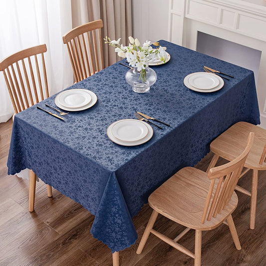 Smiry Rectangle Table Cloth, Waterproof Heavy Duty Vinyl Tablecloths, Wipeable Washable Table Cover for Kitchen and Dining Room (Navy Blue, 54" X 78")