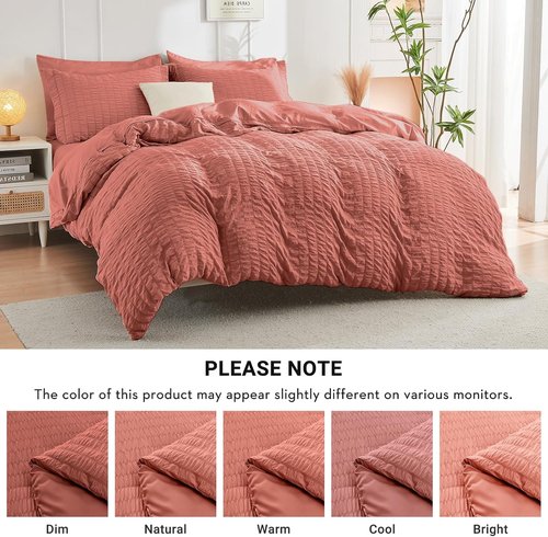 HYMOKEGE Twin XL Comforter Set - 5-Piece Seersucker Luxury Bedding Set for All Seasons | Includes Comforter, Sheets, Pillowcase & Sham