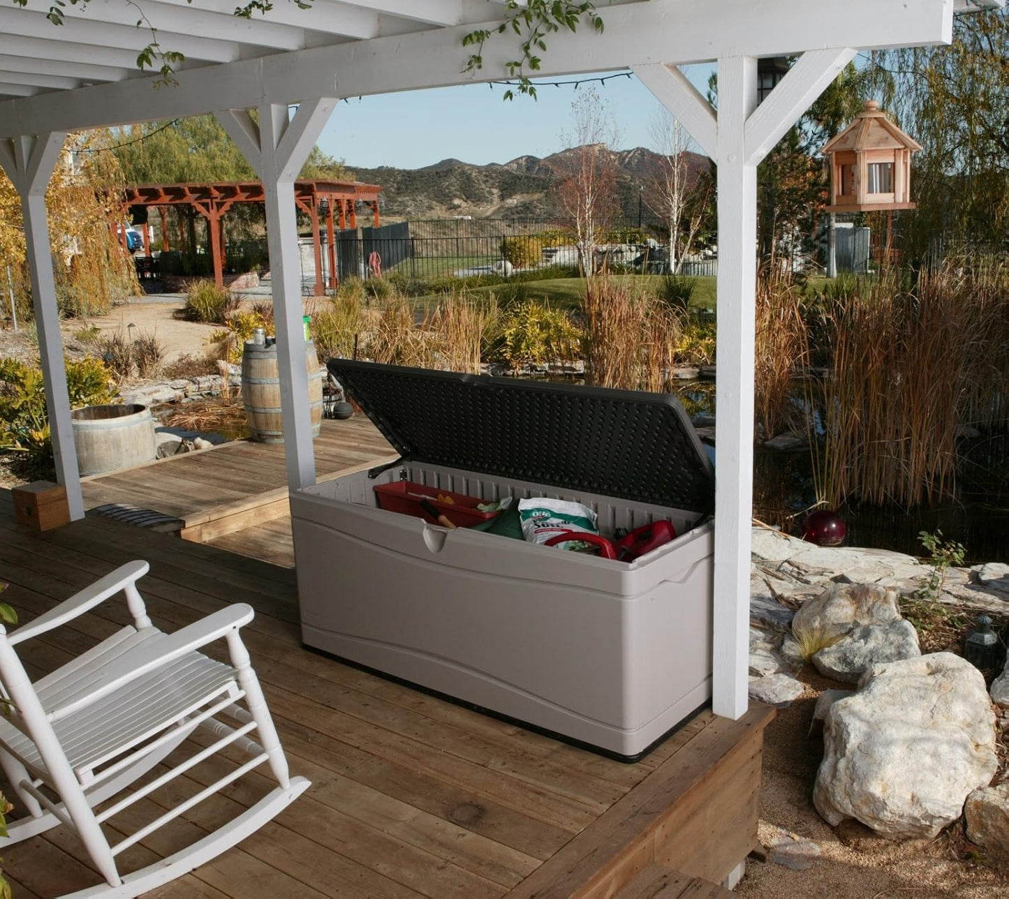 LIFETIME Extra Large Deck Box - 130 Gallon Capacity in Desert Sand/Brown Color