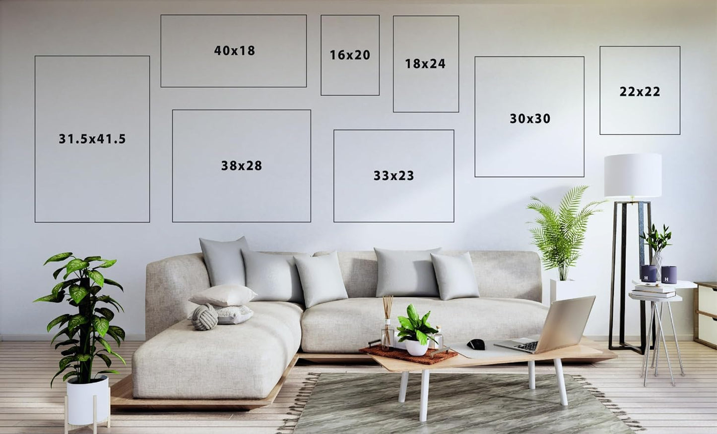 Kate and Laurel Custom Printed Canvas Wall Art - Personalized 40x18 Black Sylvie Print for Bedroom or Living Room Decor | Hand Framed in the USA