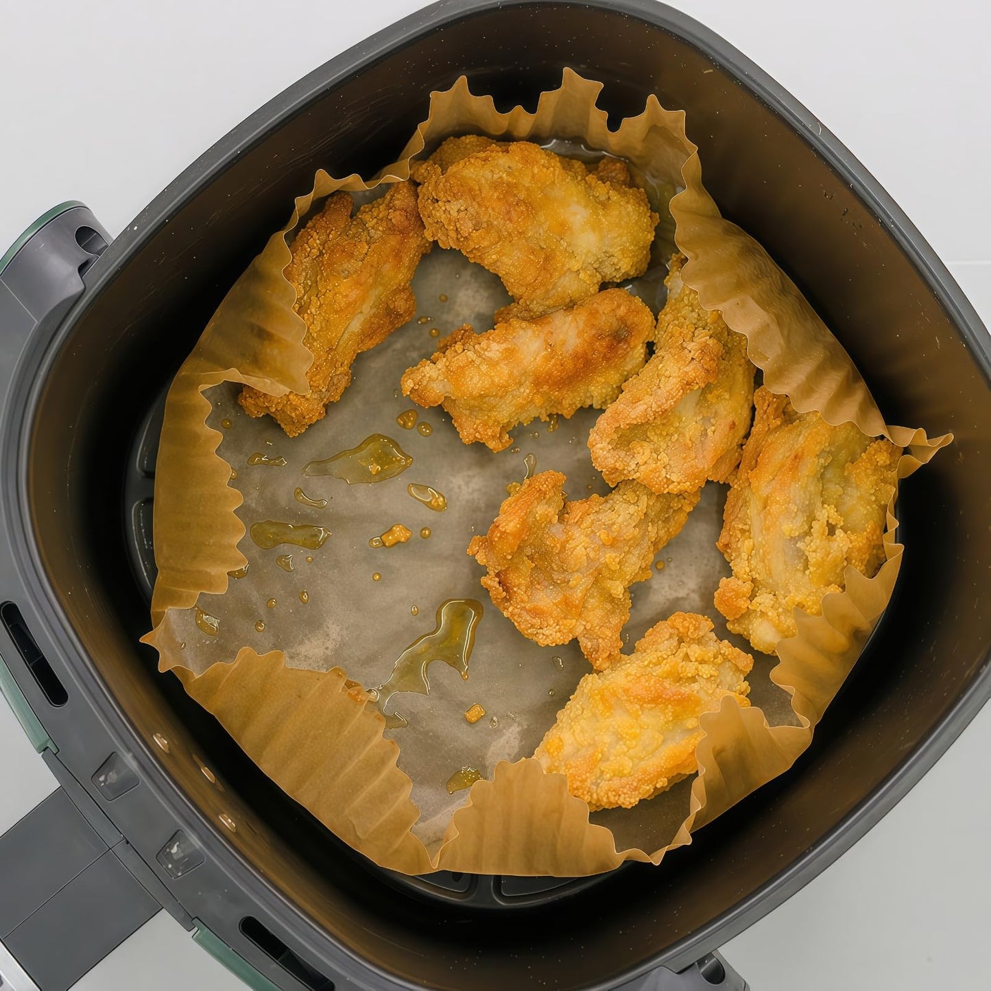 Round Air Fryer Liners 100Pcs 8-Inch – Disposable Non-Stick Parchment Paper Sheets, Oil Proof & Waterproof Baking Liners for 4-8 QT Air Fryer Baskets – Easy Cleanup