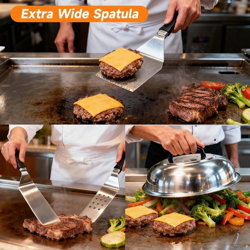 Blackstone Griddle Accessories Kit - 28-Piece Hibachi Tools Set with Spatula, Burger Press & Trivet Mat | Perfect BBQ Gifts for Men