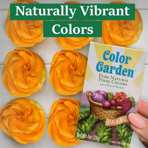 Color Garden Pure Natural Food Coloring, Orange – 5 ct 1 oz | Plant-Based, Vegan, Non-Toxic Liquid Food Dye, Healthy Food Coloring