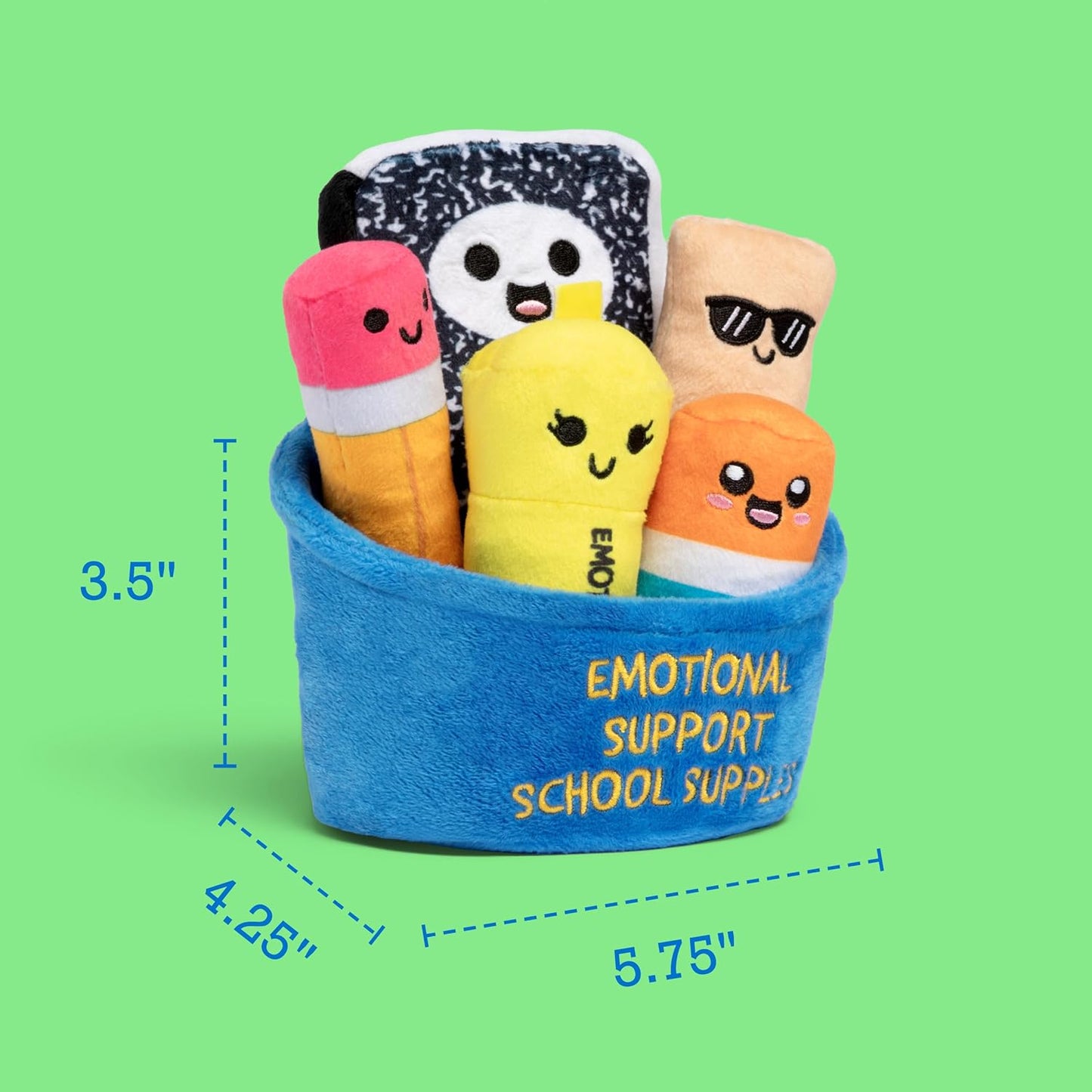 Relatable Emotional Support Plush Toys - Cute Stuffed Animals & Squishy Gifts | 5 Plushies with Basket