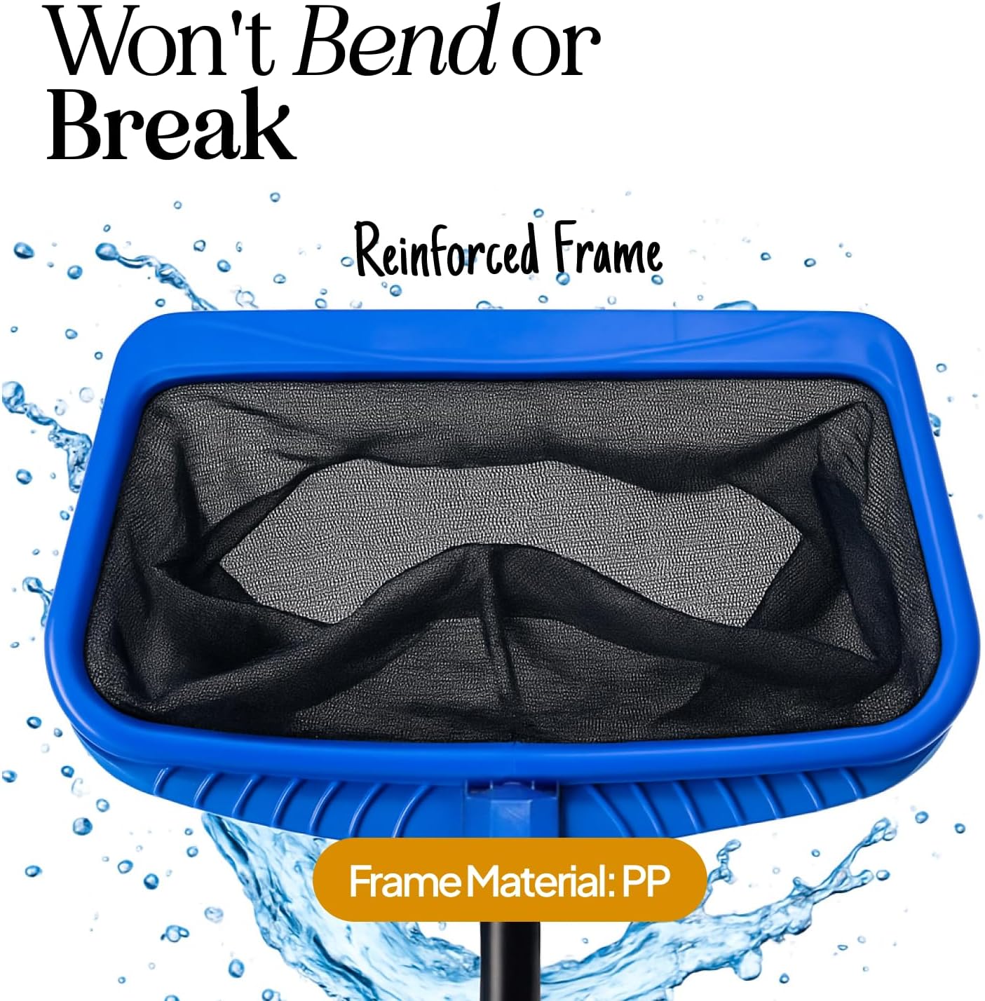 Pool Skimmer Net - Heavy Duty Deep Mesh for Fine Leaf Raking | Fits Standard Pool Poles (Net Only)