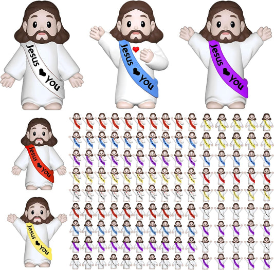 Little Jesus Figures | 300 Mini Jesus Figurines for Easter Egg Stuffers & Religious Gifts - Multicolor