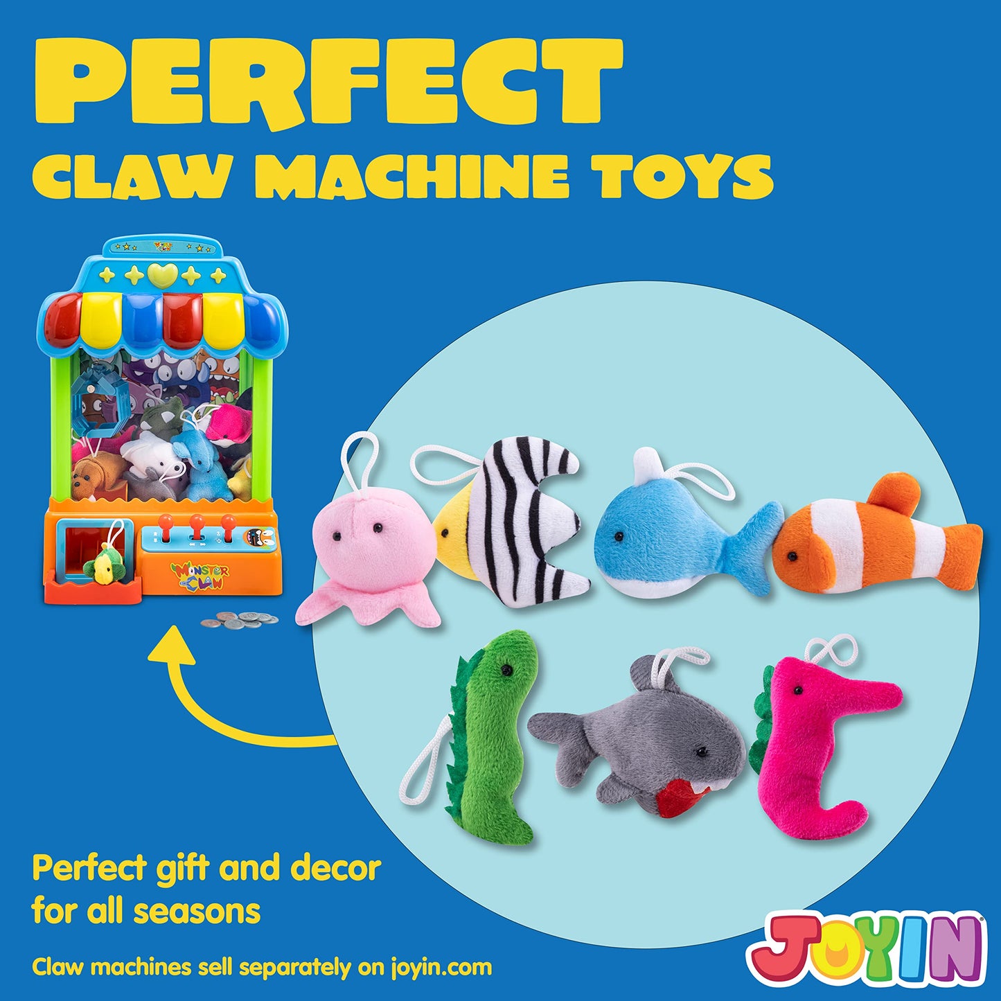 JOYIN 24 Pcs Mini Sea Animal Plush Toys (24 Units 3" Each), Stuffed Sea Animal Bulk for Kids Birthday Party Favors, Pinata Fillers, Goodie Bag Fillers, School Prizes,Carnival Party Supplies