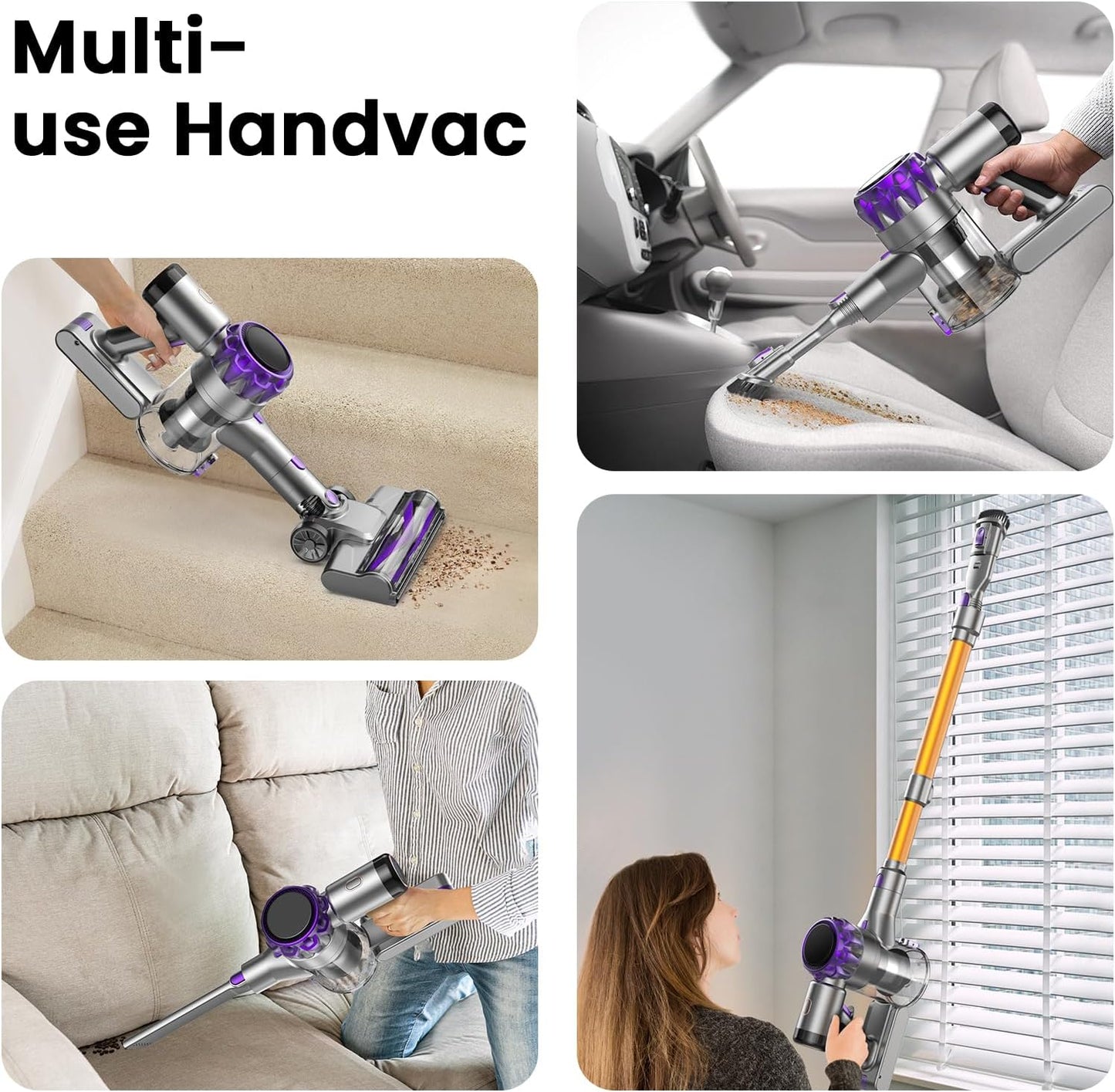 UML0 S3P Cordless Vacuum Cleaner - 45kPa Powerful Suction for Pet Hair | 55-Min Runtime, Self-Standing Design