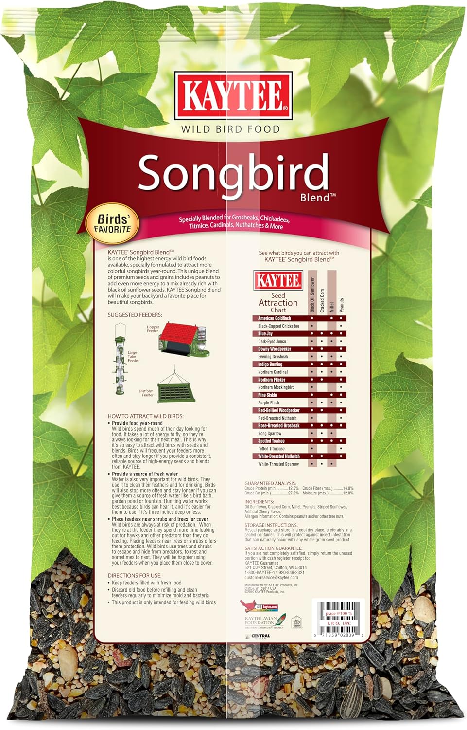 Kaytee Songbird Wild Bird Seed - Premium Blend for Grosbeaks, Cardinals & More | 7 Pounds