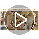 15x12 Inch Pizza Stone Set with Wooden Peel and Accessories for Oven & Grill - Gyreuni