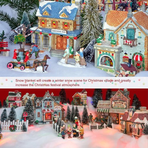 Apragaz Christmas Snow Blanket Roll - 5 Pack of 15.7 x 59 Inch Artificial Snow for Winter Wonderland Decor