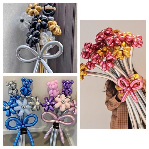 100Pcs 260 Balloons Metallic Long Balloons for balloon animals, Thickening Skinny Latex Twisting Balloon for Animals Modeling Christmas Birthday Wedding Party Decorations.(Multi)