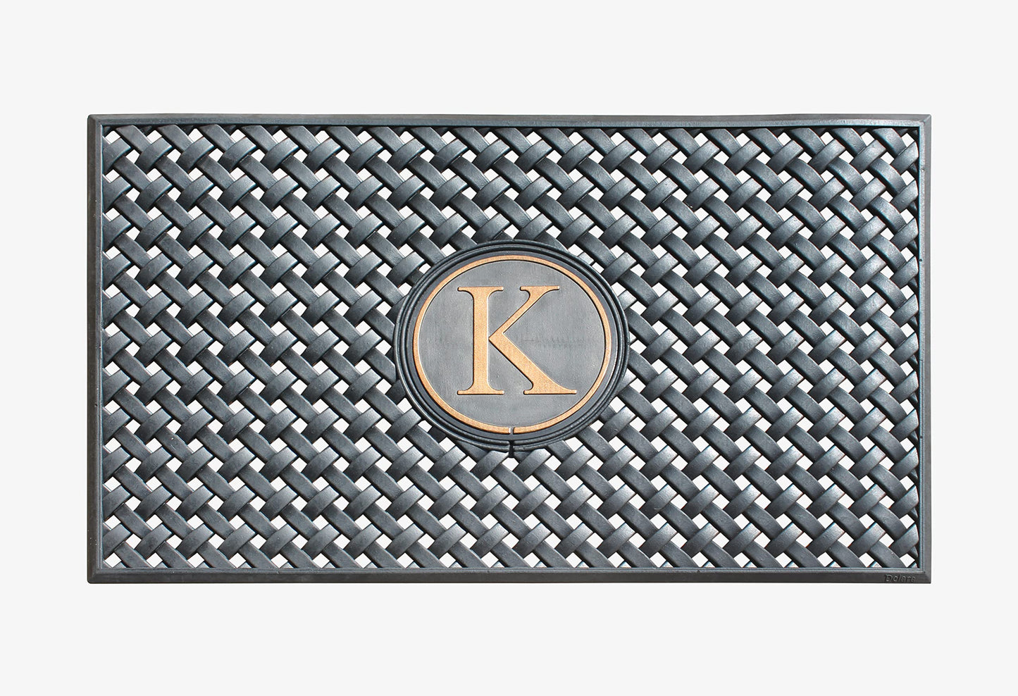 A1HC Large Monogrammed Door Mat, Natural Rubber, 24x39, Ideal for Any entryway, Scrapes Shoes Clean of Dirt & Grime, Door Mats for Entry, Patio, Busy Areas, Black