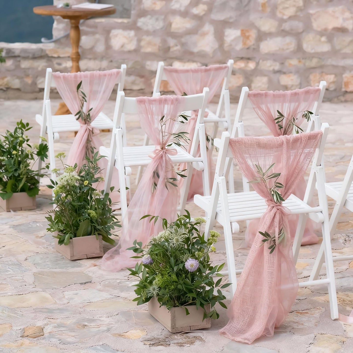 Dusty Pink Cheesecloth Table Runner, 10 FT Boho Rustic Cheese Cloth Gauze, 35x120 Inches Centerpieces Decor for Wedding Spring Easter Baby Bridal Shower Party Decoration, 1 Pack
