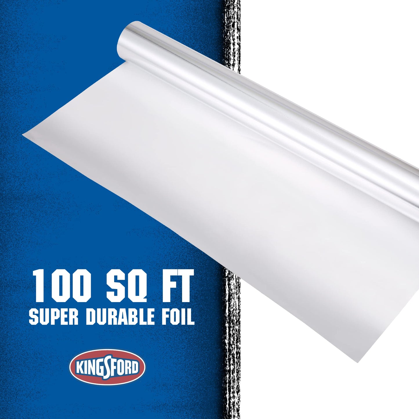 Kingsford Extra Wide Aluminum Foil Roll, Durable, Heavy Duty Grilling Foil for BBQ, Baking, Roasting, Food Storage, Grill Grate Coverage, and Larger Cuts, 18 Inch x 100 Sq Ft
