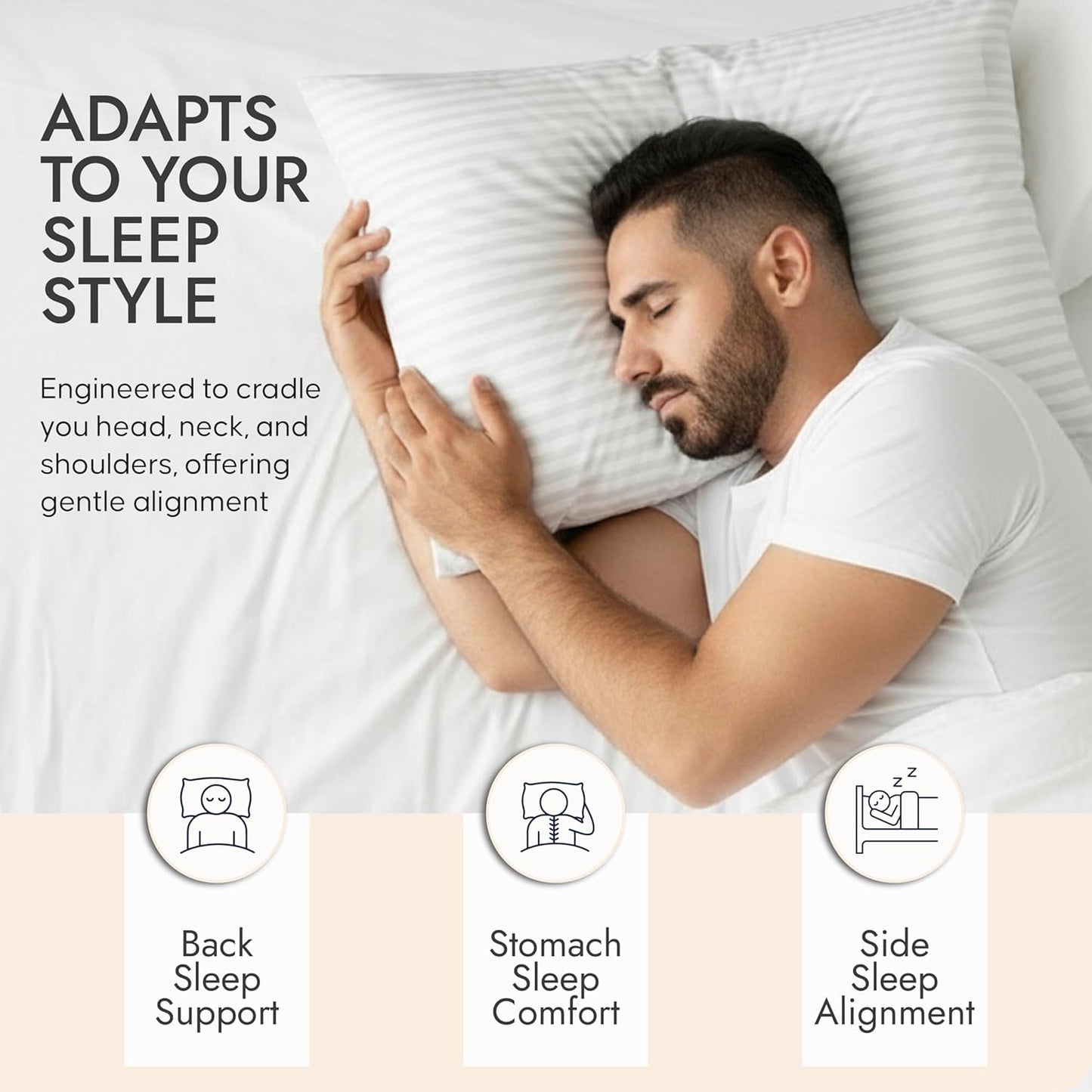 Regine Switzerland Down Alternative Bed Pillows - Soft Plush Hotel Quality Set of 2 | Standard/Queen Size for All Sleep Positions