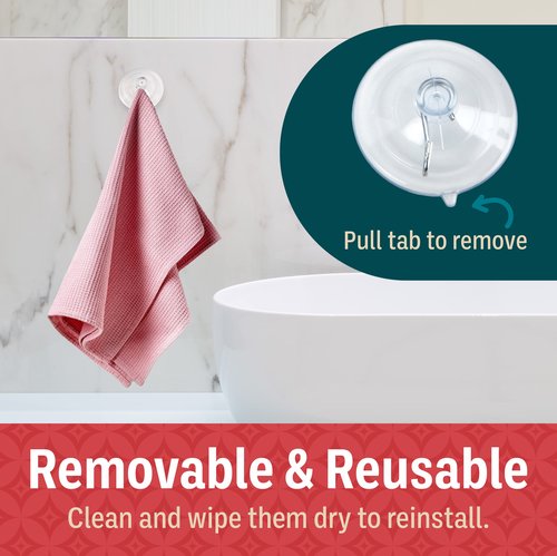 Holiday Joy Suction Cup Hooks for Shower 6Pack – Max Load 3LB Christmas Heavy Duty Suction Cup Hooks – Heavy Duty Wreath Hanger for Bathroom, Window, Towel, Shower Wall, Tile, Glass Door, Camper