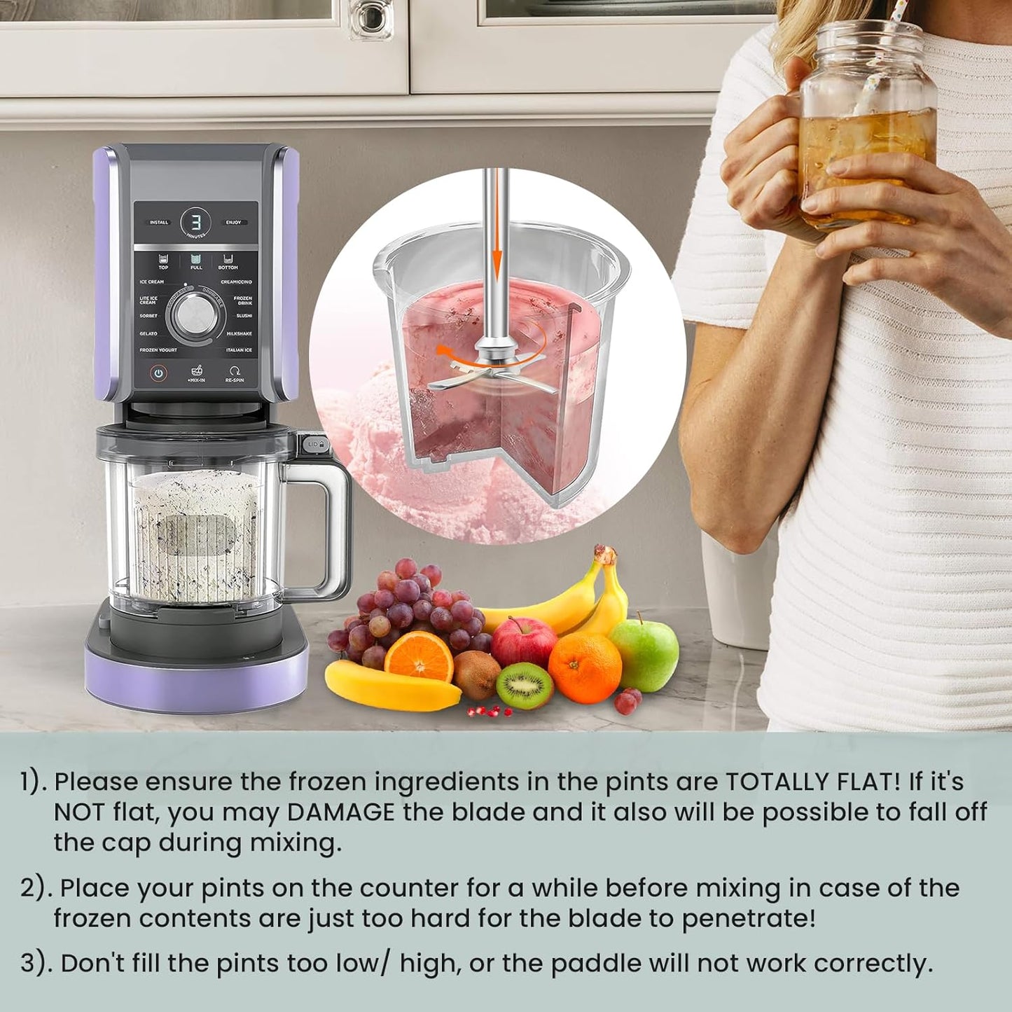 Ninja Creami Paddle Blade Replacement - Compatible with NC500 Series Ice Cream Makers | Durable & Efficient