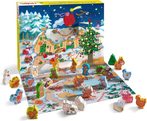 HABA My First Advent Calendar - Farmyard Themed Wooden Animals for Kids | Reusable Christmas Fun