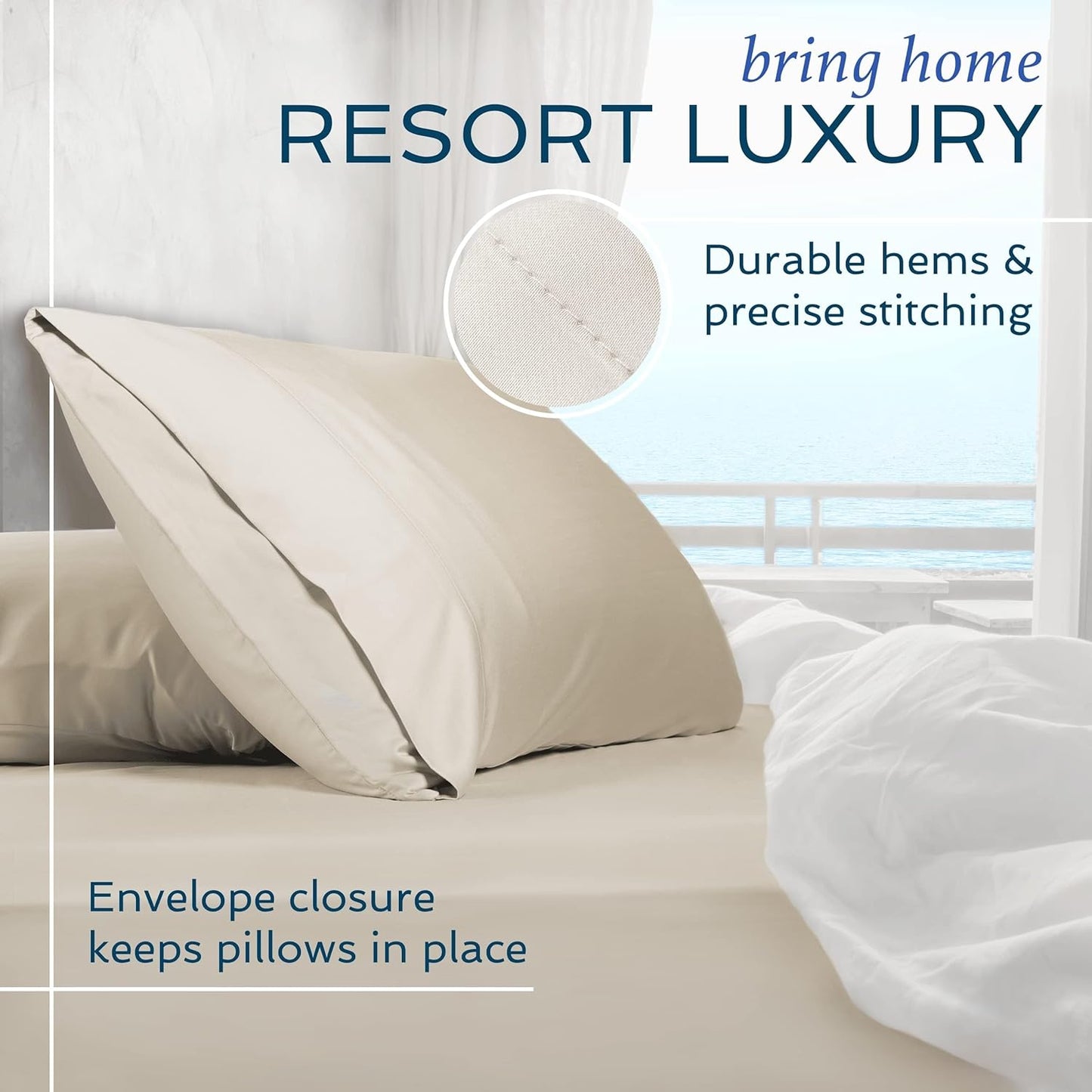 Queen King Bed Sheet Sets by Luxury Hotel | Ultra Soft, Breathable & Cooling - 4PCS in Navy, King Size