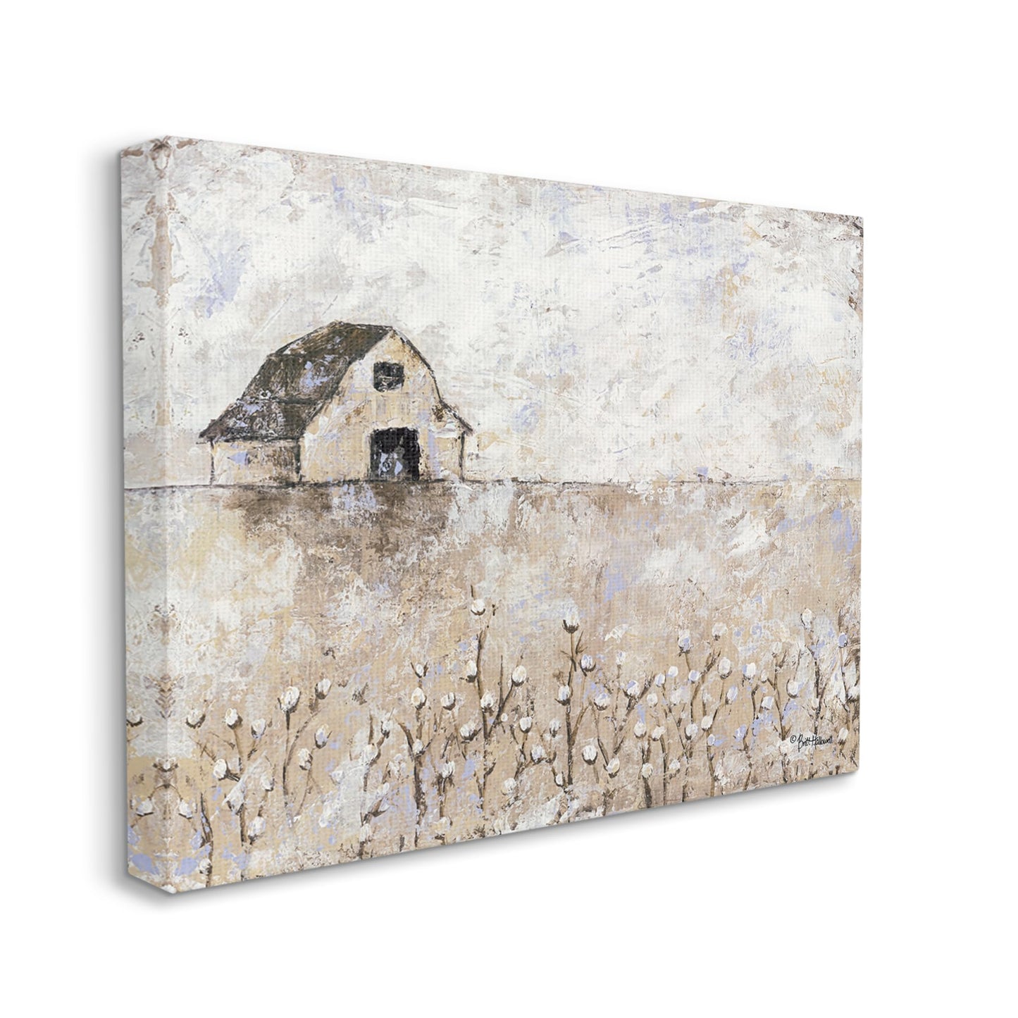 Stupell Industries 'White Barn Distressed Landscape', Canvas Art, 40 x 30 Inches, Easy to Hang and Sturdy, Made in USA, by Britt Hallowell