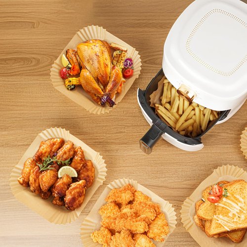 Air Fryer Liners, 6.3 Inch Air Fryer Parchment Paper Liners, Heat Resistant & Pre-Cut for Easy Clean, Fits 2-5Qt Air Fryer Baskets (6.3inch-50pcs)