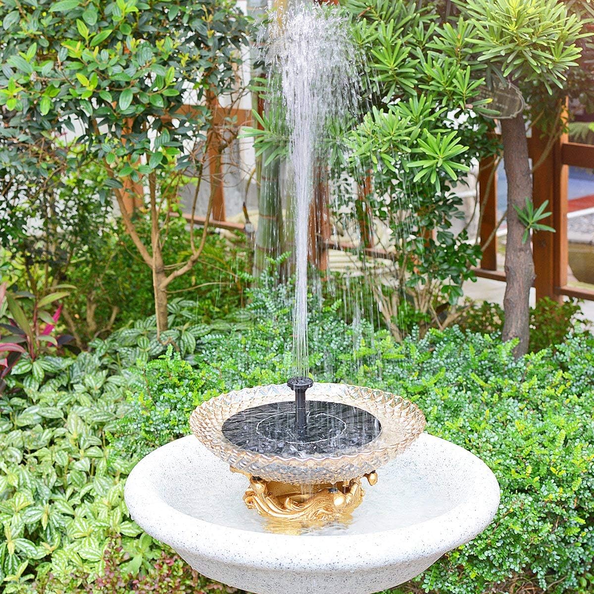 Skiennix Solar Fountain - Solar Powered Bird Bath Pump with 1.5W Floating Water Feature for Garden & Patio